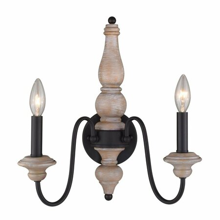 GLOWFLOW Georgetown 2 Light Wall Sconce Vintage, Ash with Oil Burnished Bronze GL3272280